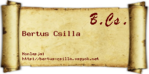 Bertus Csilla névjegykártya